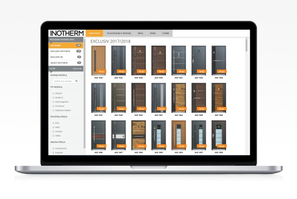 Ein Laptop, auf welchem der Traumtür-Konfigurator geöffnet ist.